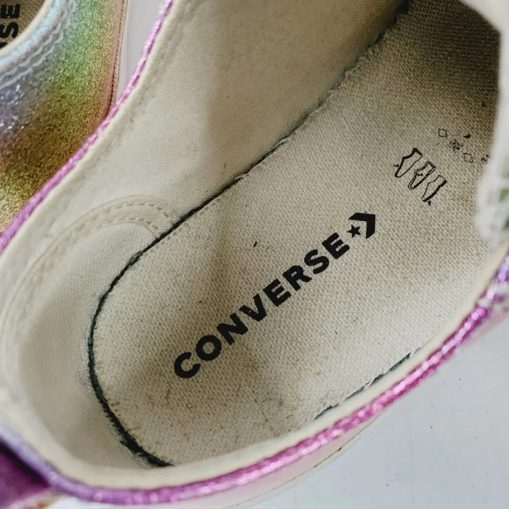 Converse Girl's Pink Rainbow 765533C Hook‎ & Loop Casual Sneaker Shoes Size 9